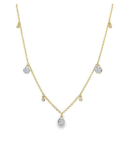 14Y Diamond Charm Alternating Choker Necklace, 11-17"