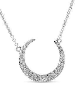 14W Diamond Crescent Moon Necklace