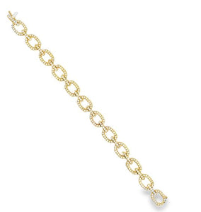 18KY Diamond Open Link Tennis Bracelet