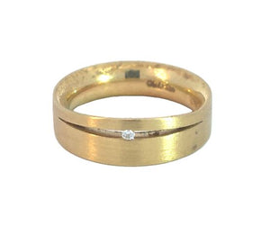 18Y Flat Band with Channel Diamond sz 5