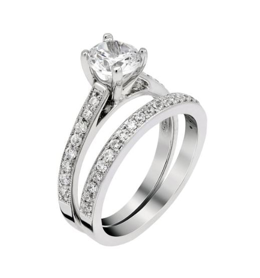 14W 0.25ctw F/G VS2-SI1 Beadset Diamond Band Size 6