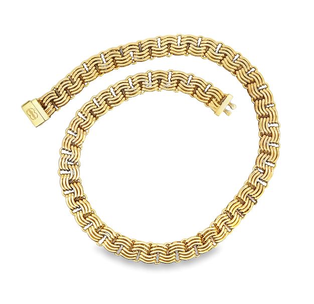 14Y 12.6mm Wide Curve Necklace 16" 20.6 dwt