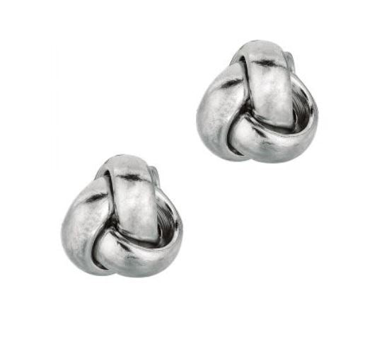 14W 9mm High Polished Love Knot Stud Earrings with Friction Backs