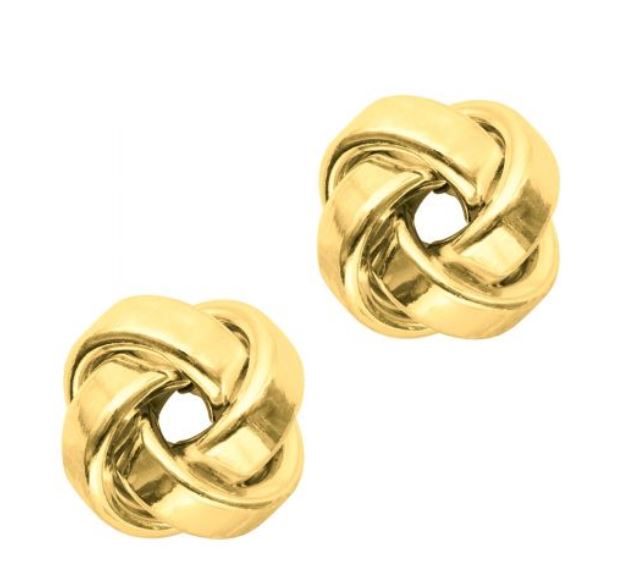 14Y 9.6mm Love Knot Stud Earrings