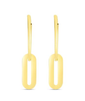 14Y Paperclip Style Endless Hoop Drop Earrings