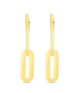 14Y Paperclip Style Endless Hoop Drop Earrings