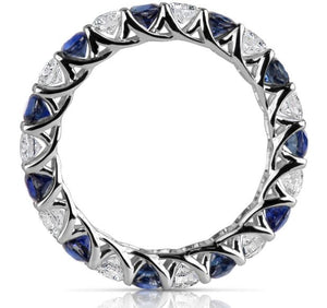 14W Sapphire and Diamond Eternity Band sz 6.5