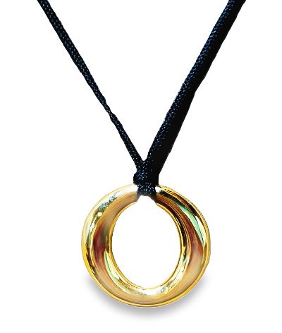 18Y "Tiffany & Co." Open "O" Pendant on Black Cord