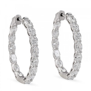 14W Shared Prong Oval Lab Grown Inside Out Diamond Earrings
