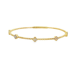 14Y Beaded Bracelet with 5 Quatrefoils and SureLock Closure