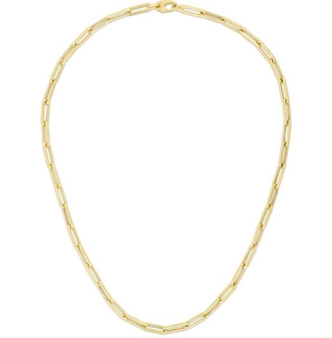 14Y 4.2mm Paperclip Chain Necklace with Lobster Clasp 18"