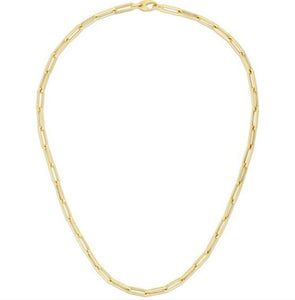 14Y 4.2mm Paperclip Chain Necklace with Lobster Clasp 18"