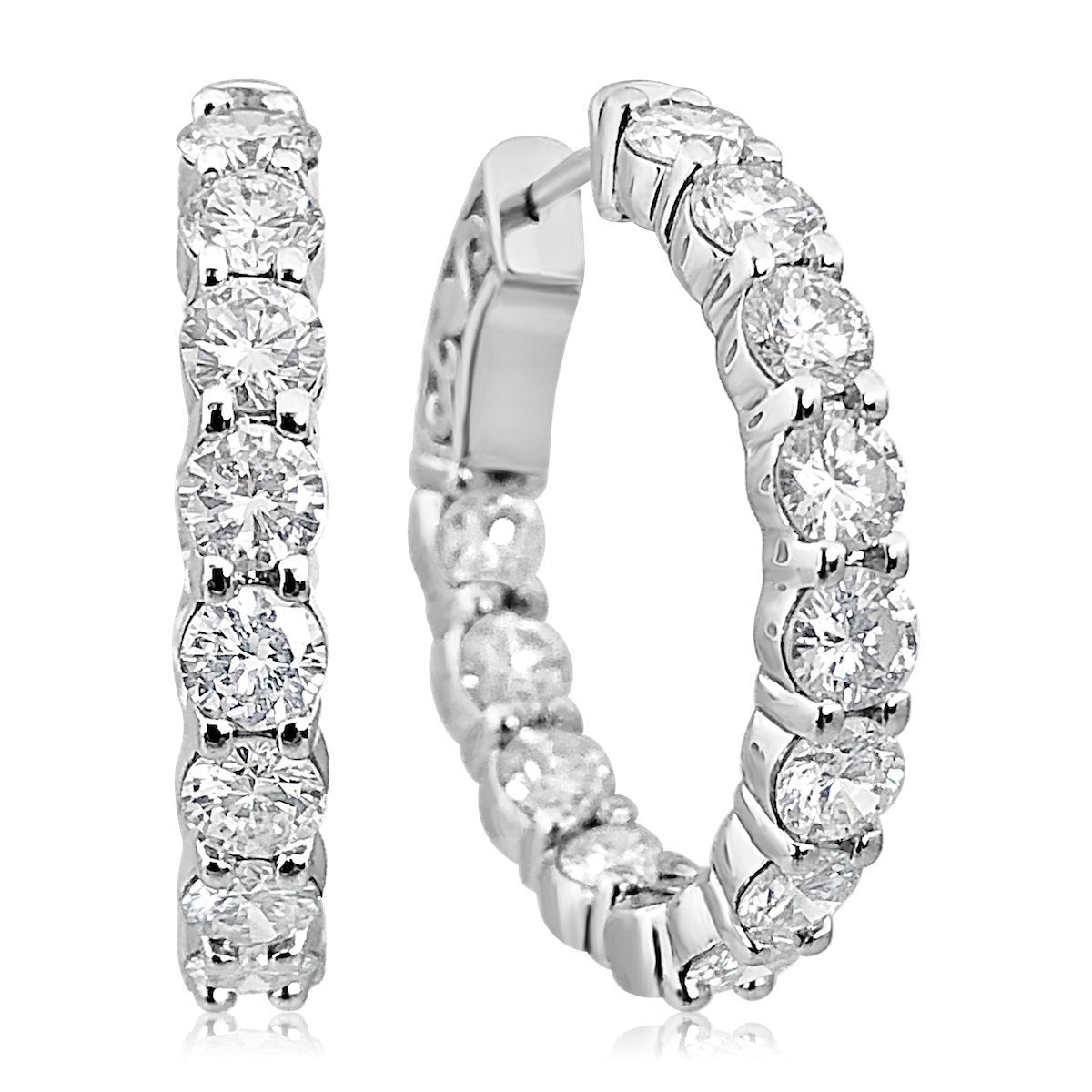 14W Inside/Out Round Lab Grown Diamond Hoop Earrings