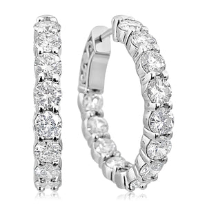 14W Inside/Out Round Lab Grown Diamond Hoop Earrings