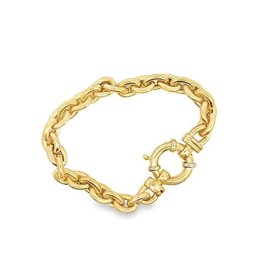 14Y 8.4mm Hollow Open link Bracelet 7"