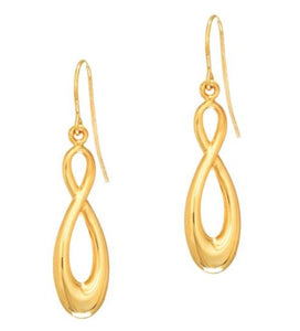 14Y Infinity Drop Dangle Earrings on French Hooks