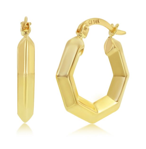 14Y Geometric 22x20mm Hoop Earrings
