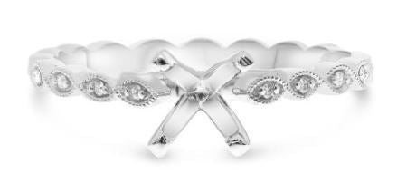 14W Diamond Semi-Mount Ring 5.8mm 4 Prong Size 6.5