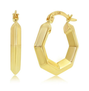14Y Geometric 22x20mm Hoop Earrings