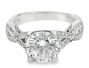 Tacori 18W Diamond Semi-Mount Ring 8mm CZ Center Size 6.5