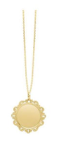 14Y Polished Circle Pendant on 18" Chain with Lobster Clasp