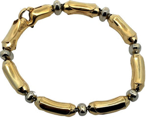 18TT "Chimento" Round Roundel and Rectangular Tube Bracelet