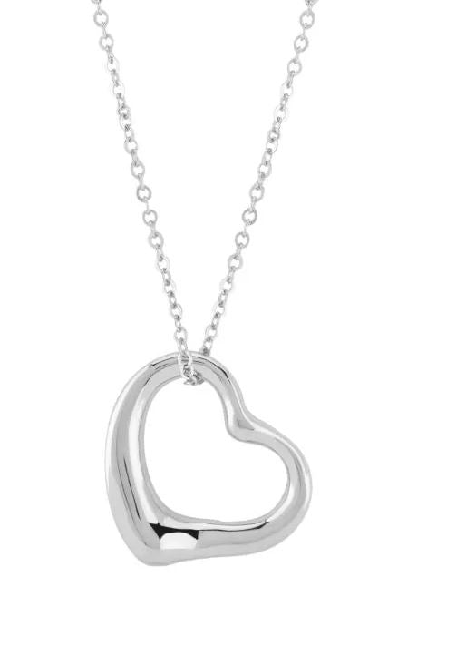 Sterling Silver Tiffany and Co. Elsa Peretti Open Heart Pendant