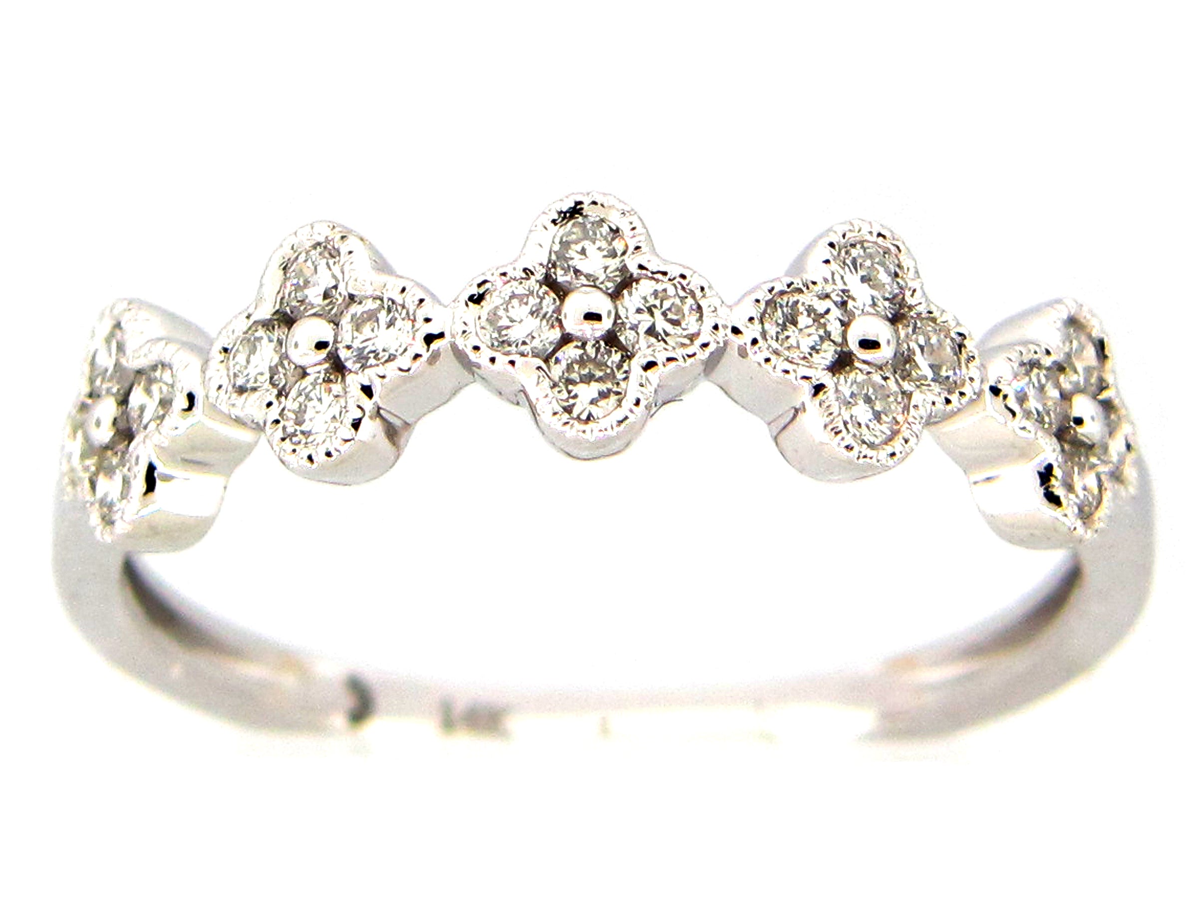 14W Diamond Florette/Clover Ring sz 6
