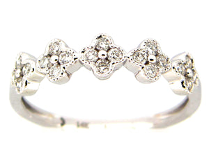 14W Diamond Florette/Clover Ring sz 6