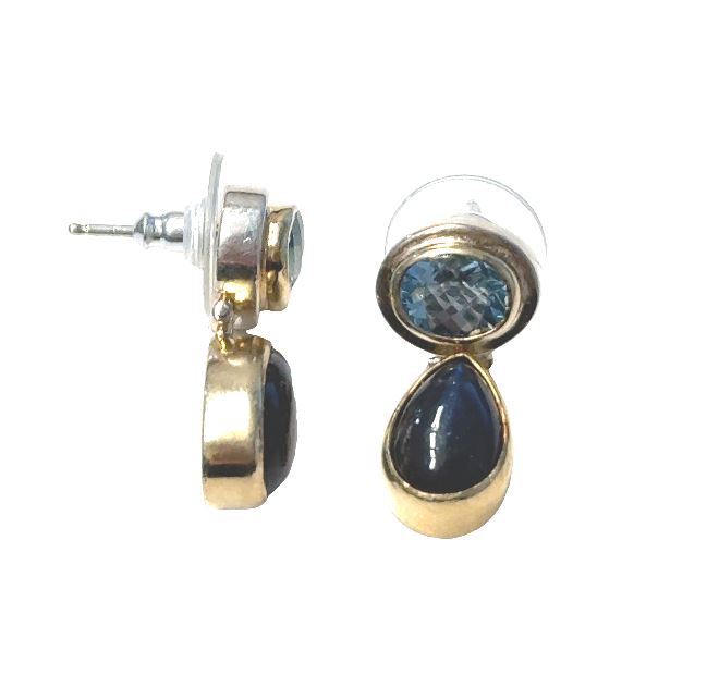 Michou SS/22Y Vermeil Blue Topaz and Labradorite Dangle Earrings