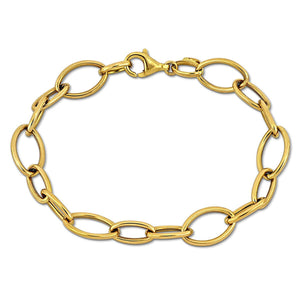14Y 7 1/2" 10.6 x 8.5mm Solid Oval Link Bracelet
