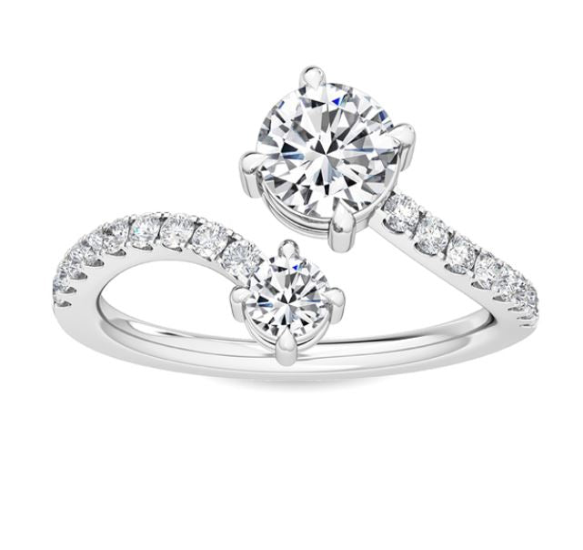 14W Lab Grown Diamond Bypass Ring sz 7