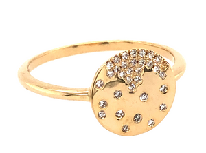 Dilamani 14Y Flush Set Diamond Disc Ring .10ctw