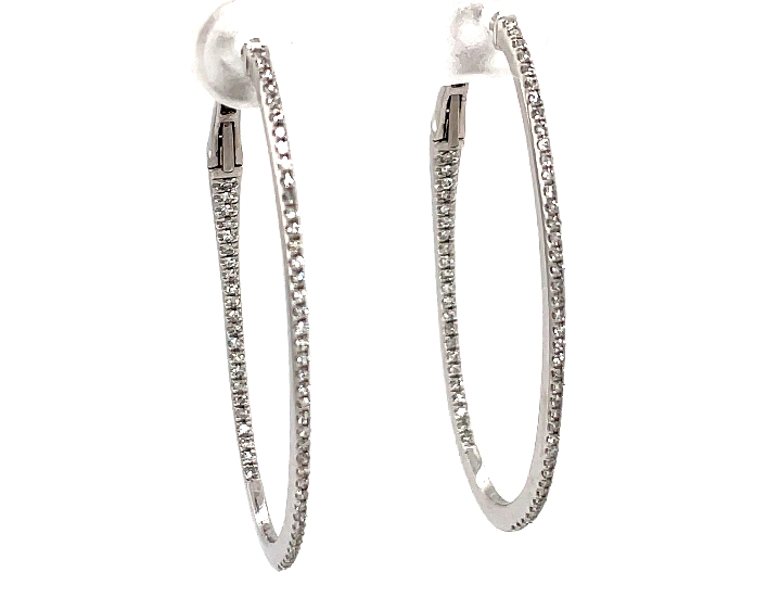14W Dilamani Thin Oval Hoop Earrings