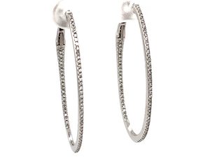 14W Dilamani Thin Oval Hoop Earrings
