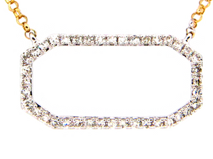 14TT Octagonal Diamond Open Concept Necklace