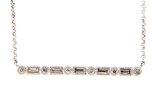 14W Alternating Diamond Bar Necklace