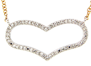 14TT Diamond Heart Necklace