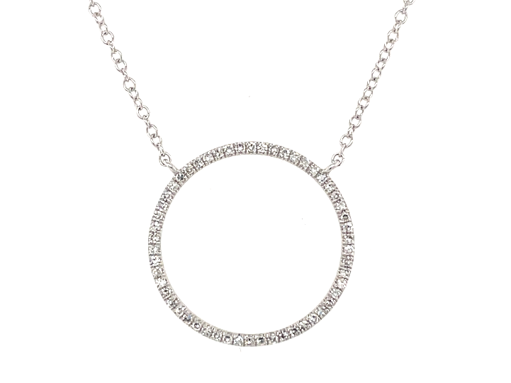 Dilamani 14W Circle Necklace with Diamonds