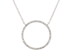 Dilamani 14W Circle Necklace with Diamonds