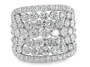 Color Jewels 14W Concave Single Shared Prong Round Diamond Band Size 7