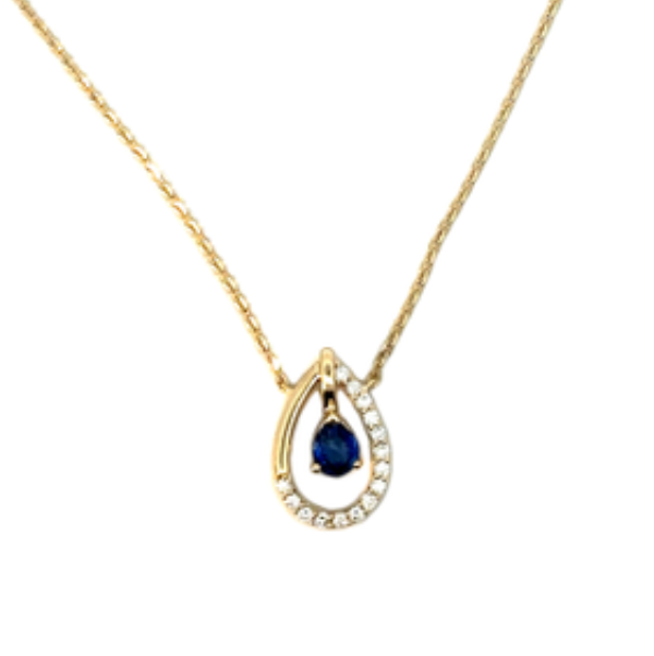 Roman Jules - 14W 3 Rd Sapphire w Diamond Halo Cable Link Necklace