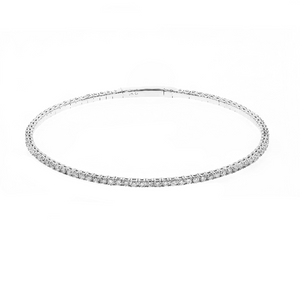 14W Round Diamond Flexible Bangle Bracelet 2.28ctw