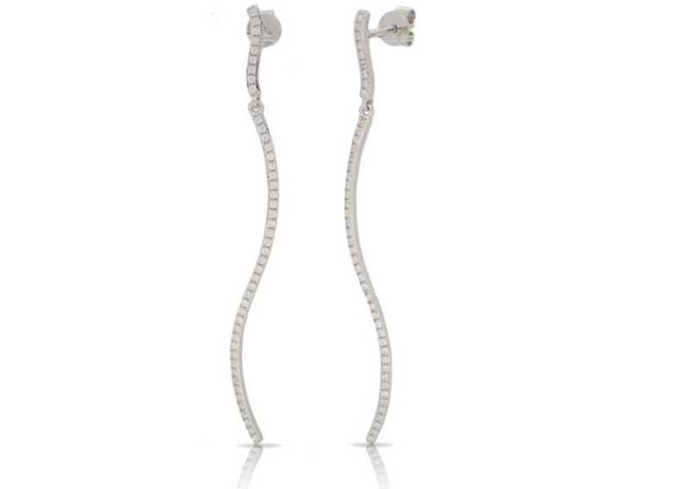 14W Diamond Wave Earrings on Post .37ctw