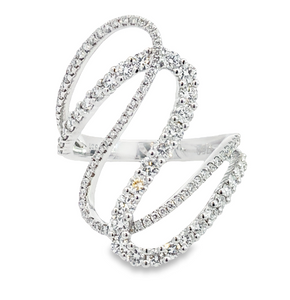 18W Rd Diamond Open Elongated Squiggle Ring  94 RD=1.13ctw