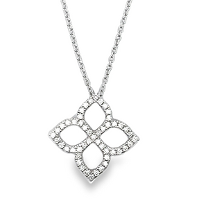 18W Pave' Diamond Flower Pendant