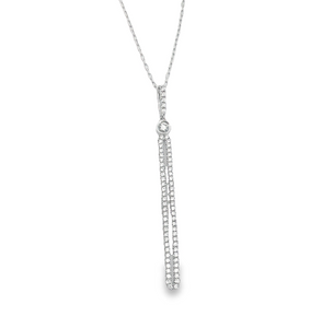 18W Diamond Double Vertical Bar Pendant and Chain