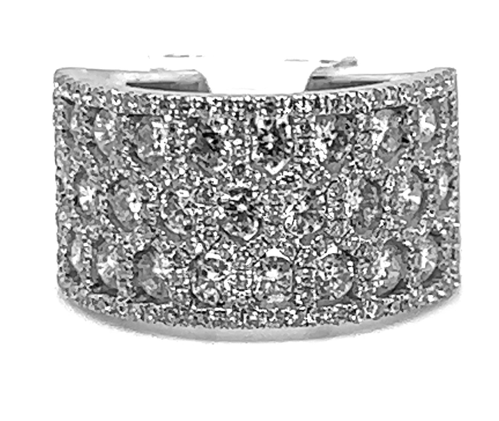 14W 11.4m Wide Honeycomb Pattern Rd Diamond Band   191 Round Diamonds= 1.92 Carats Total Weight
