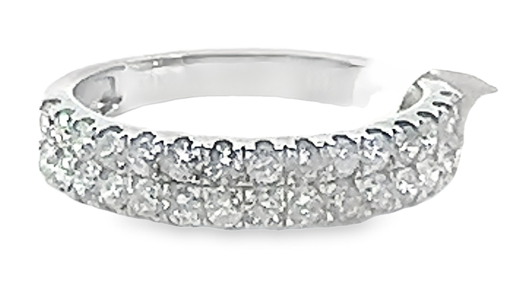 14W 4.3m Double Row Diamond Band .93ctw  30-2mm Rd Diamonds Size 7