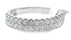 14W 4.3m Double Row Diamond Band .93ctw  30-2mm Rd Diamonds Size 7